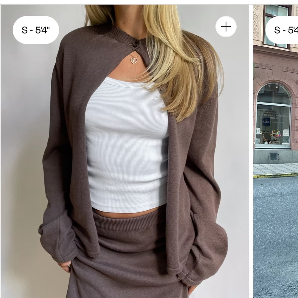Button Up Cardigan Cocoa AND Scarf Djerf Avenue XL